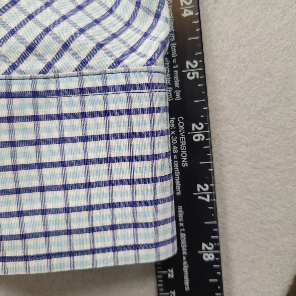 Banana Republic Mens XXL Slim Fit Blue Plaid Long Sleeve Button Down Shirt